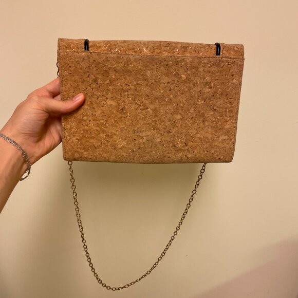 Cork Envelope Clutch Crossbody Convertible Vintage Cork Bag - Picture 3 of 7